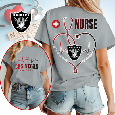 Las Vegas Raiders | Premium NFL Nurse Heartbeat 3D T-Shirt NTH1