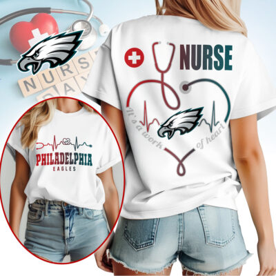 Philadelphia Eagles | Premium NFL Nurse Heartbeat 3D T-Shirt NTH1
