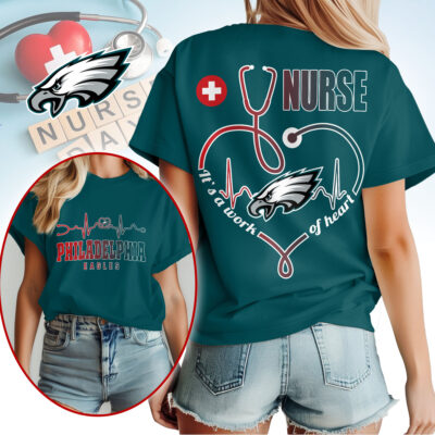Philadelphia Eagles | Premium NFL Nurse Heartbeat 3D T-Shirt NTH1