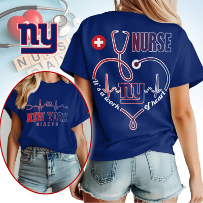 New York Giants | Premium NFL Nurse Heartbeat 3D T-Shirt NTH1