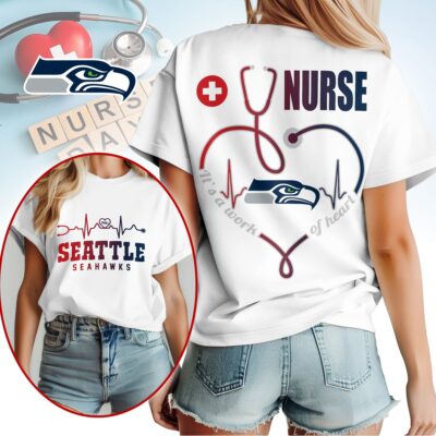 Seattle Seahawks | Premium NFL Nurse Heartbeat 3D T-Shirt NTH1