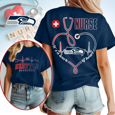 Seattle Seahawks | Premium NFL Nurse Heartbeat 3D T-Shirt NTH1