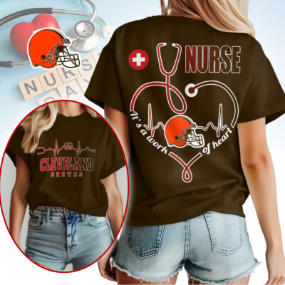 Cleveland Browns | Premium NFL Nurse Heartbeat 3D T-Shirt NTH1