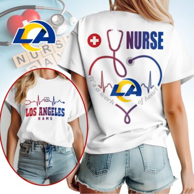 Los Angeles Rams | Premium NFL Nurse Heartbeat 3D T-Shirt NTH1