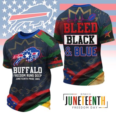 Buffalo Bills | Premium NFL Juneteenth Freedom Runs Deep 3D Shirt