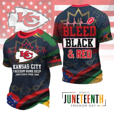 Kansas City Chiefs | Premium NFL Juneteenth Freedom Runs Deep 3D Shirt - XL