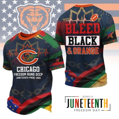 Chicago Bears | Premium NFL Juneteenth Freedom Runs Deep 3D Shirt - M