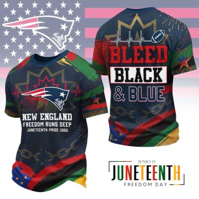 New England Patriots | Premium NFL Juneteenth Freedom Runs Deep 3D Shirt