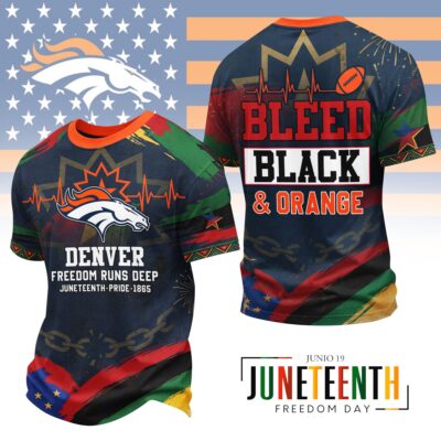 Denver Broncos | Premium NFL Juneteenth Freedom Runs Deep 3D Shirt - S