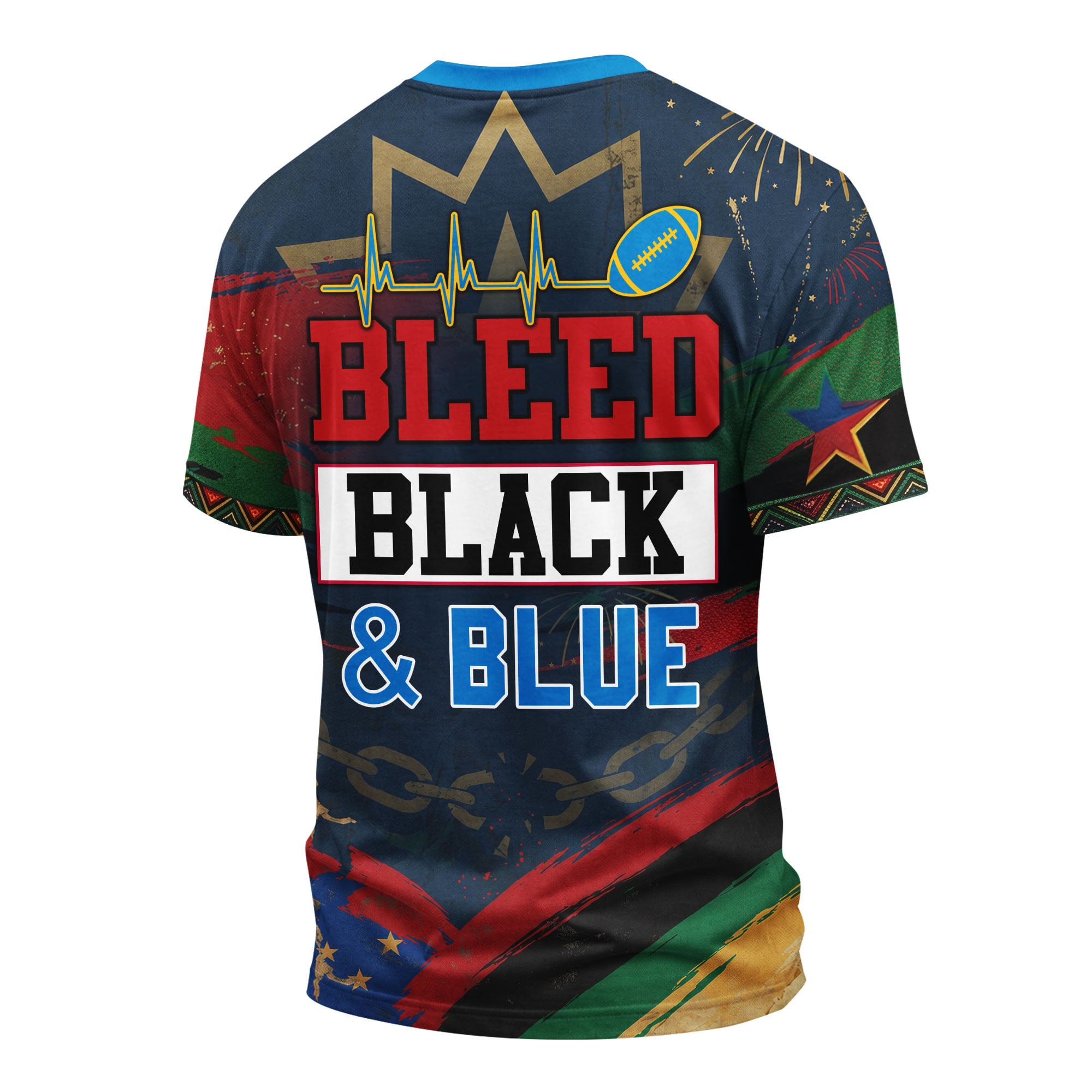 Los Angeles Chargers | Premium NFL Juneteenth Freedom Runs Deep 3D Shirt - Image 3