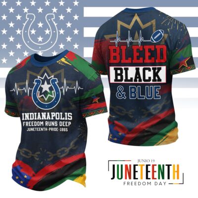 Indianapolis Colts | Premium NFL Juneteenth Freedom Runs Deep 3D Shirt