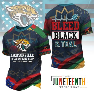 Jacksonville Jaguars | Premium NFL Juneteenth Freedom Runs Deep 3D Shirt