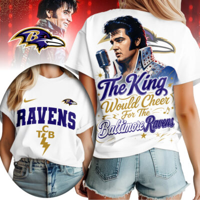 Baltimore Ravens | Premium NFL Elvis Presley The King Women Shirt