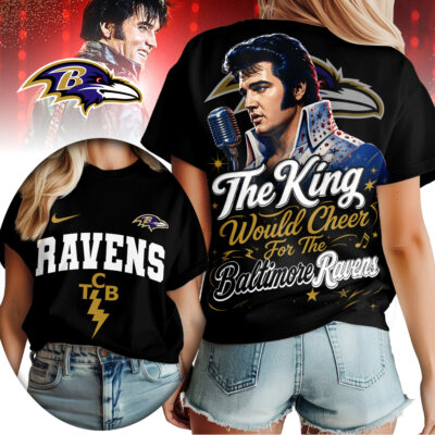 Baltimore Ravens | Premium NFL Elvis Presley The King Women Shirt