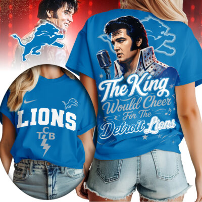 Detroit Lions | Premium NFL Elvis Presley The King Women Shirt
