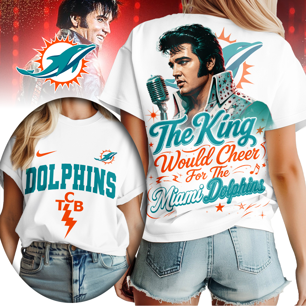 Miami Dolphins | Premium NFL Elvis Presley The King Women Shirt