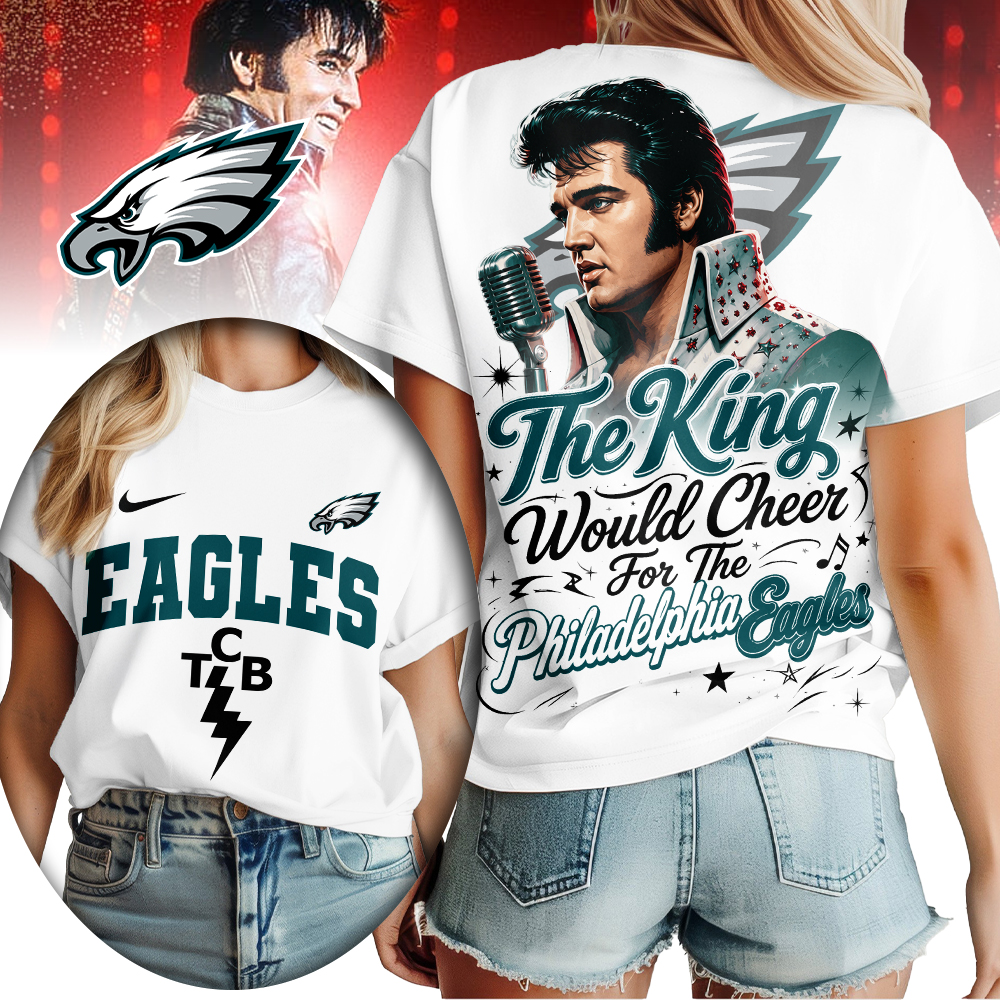 Philadelphia Eagles | Premium NFL Elvis Presley The King Women Shirt