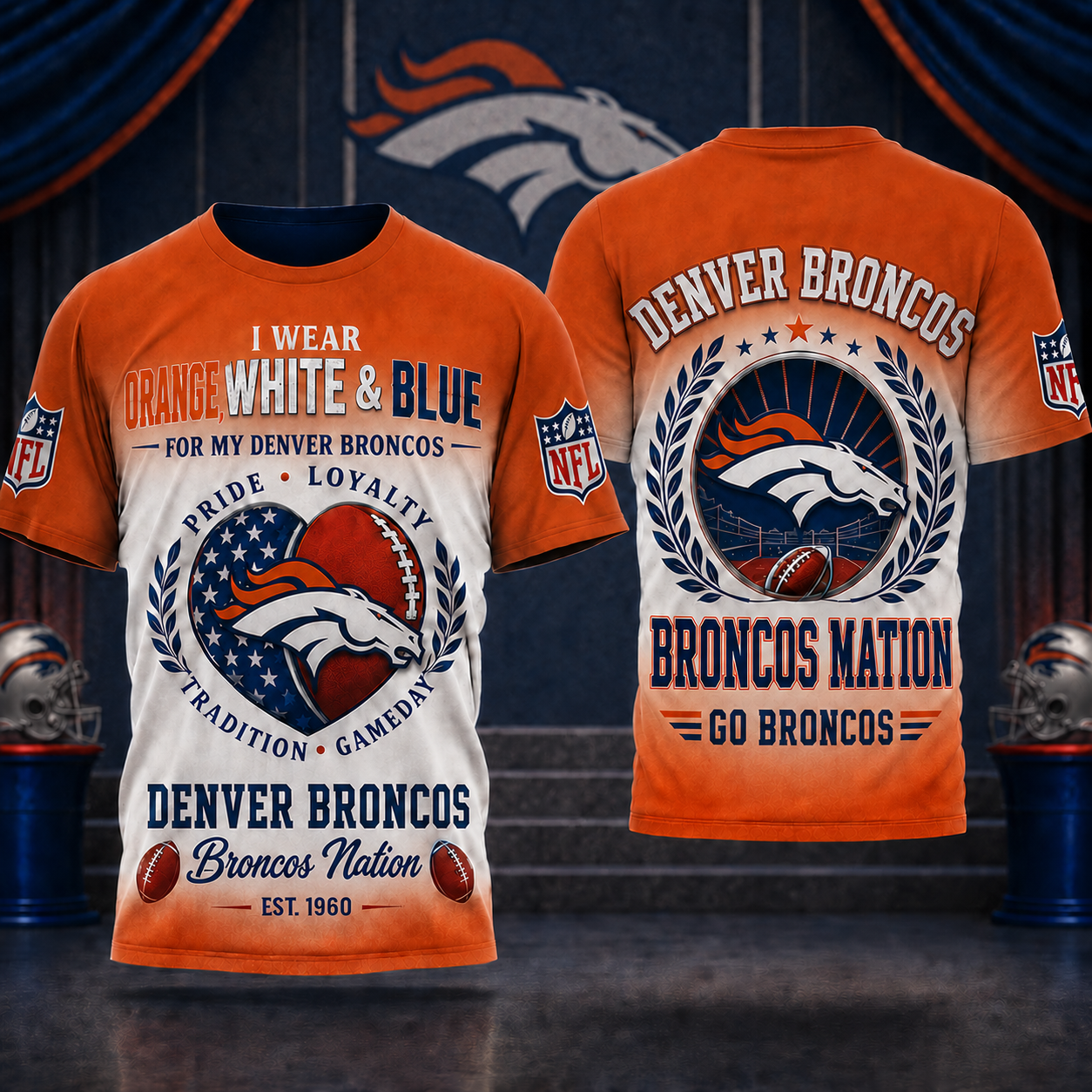 Denver Broncos | Premium NFL Pride Loyalty Tradition 3D Shirt