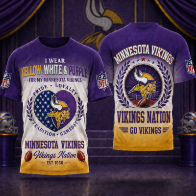 Minnesota Vikings | Premium NFL Pride Loyalty Tradition 3D Shirt - 2XL