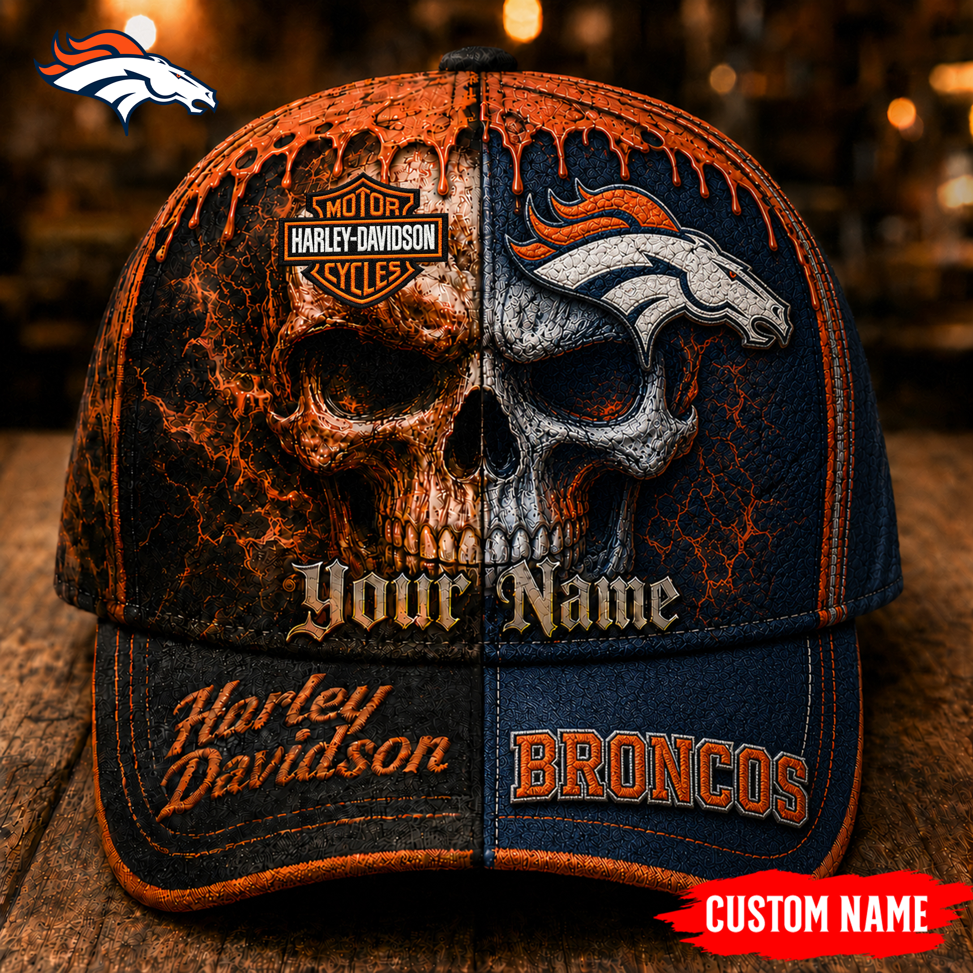 Denver Broncos | Premium NFL Harley Davidson Split Skull Classic Cap