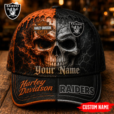 Las Vegas Raiders | Premium NFL Harley Davidson Split Skull Classic Cap
