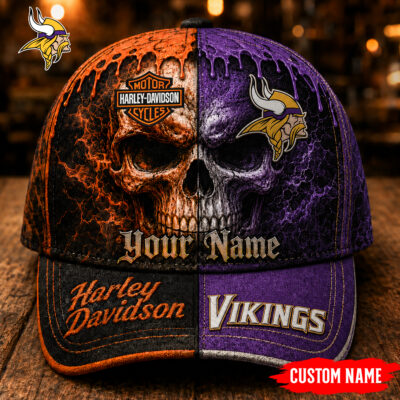 Minnesota Vikings | Premium NFL Harley Davidson Split Skull Classic Cap