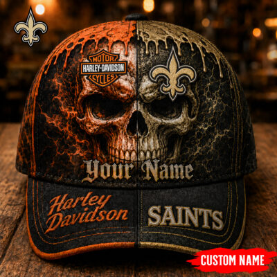 New Orleans Saints | Premium NFL Harley Davidson Split Skull Classic Cap
