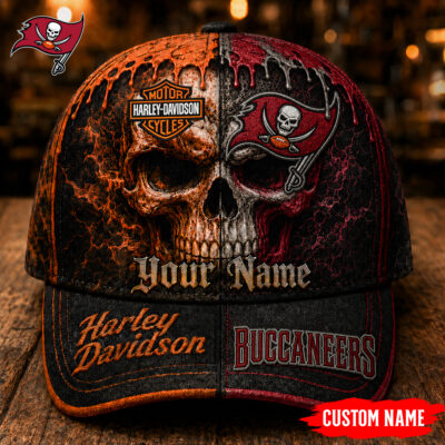 Tampa Bay Buccaneers | Premium NFL Harley Davidson Split Skull Classic Cap