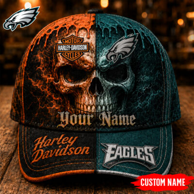 Philadelphia Eagles | Premium NFL Harley Davidson Split Skull Classic Cap
