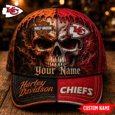 Kansas City Chiefs | Premium NFL Harley Davidson Split Skull Classic Cap