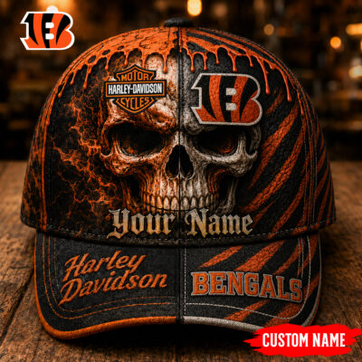 Cincinnati Bengals | Premium NFL Harley Davidson Split Skull Classic Cap
