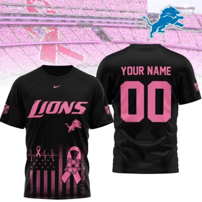 Detroit Lions | Premium NFL Breast Cancer Awareness 3D Shirt NTH1
