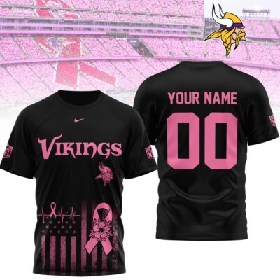 Minnesota Vikings | Premium NFL Breast Cancer Awareness 3D Shirt NTH1