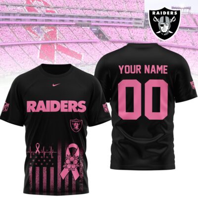 Las Vegas Raiders | Premium NFL Breast Cancer Awareness 3D Shirt NTH1