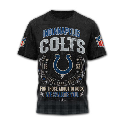 Indianapolis Colts | Premium NFL ACDC Rock N Roll 3D T-Shirt - XL