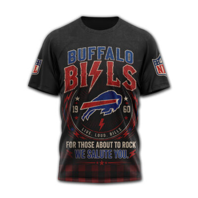 Buffalo Bills | Premium NFL ACDC Rock N Roll 3D T-Shirt - XL