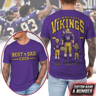 Minnesota Vikings | Premium NFL Best Dad Ever 3D Shirt NTH1