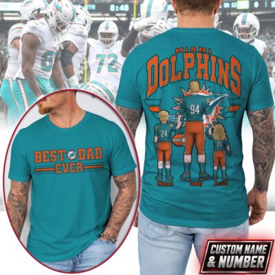 Miami Dolphins | Premium NFL Best Dad Ever 3D Shirt NTH1