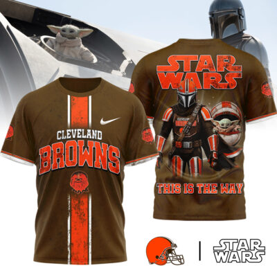 Cleveland Browns | Premium NFL This Is The Way Star Wars 3D Shirt