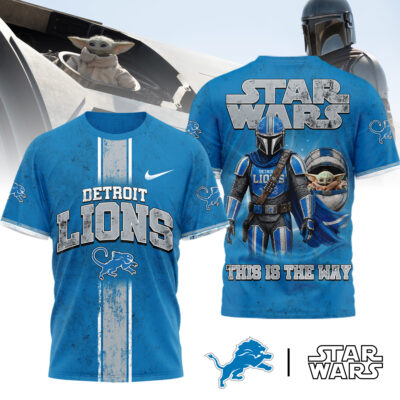 Detroit Lions | Premium NFL This Is The Way Star Wars 3D Shirt - 3XL