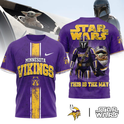 Minnesota Vikings | Premium NFL This Is The Way Star Wars 3D Shirt