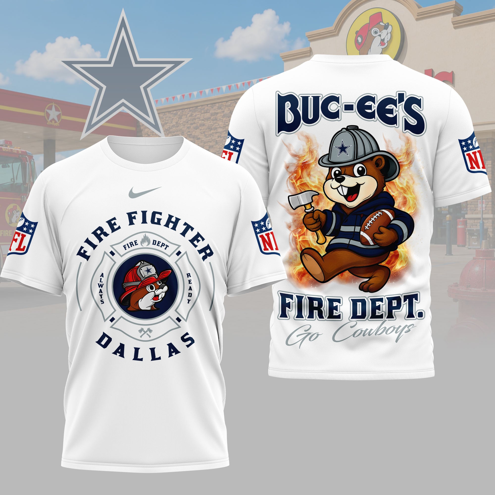 Dallas Cowboys | Premium NFL Firefighter Strong 3D Shirt