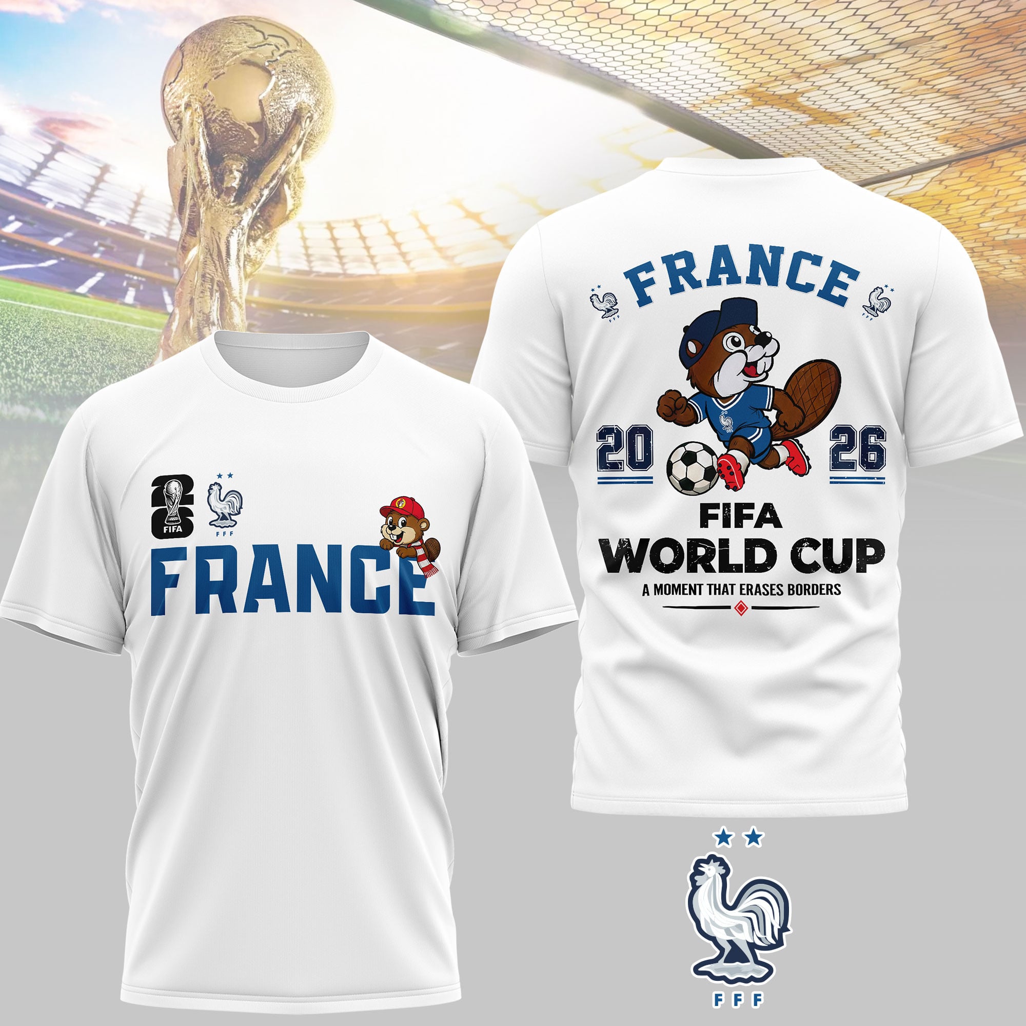 France | Premium WC26 Golden Trophy 3D Shirt NTH1