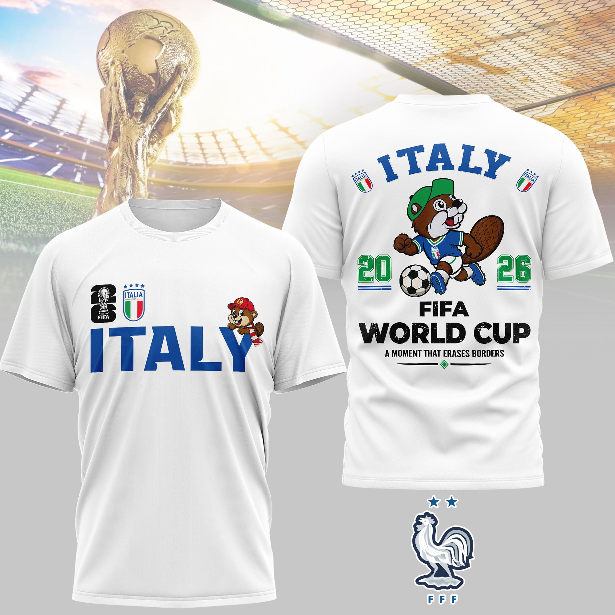 Italy | Premium WC26 Golden Trophy 3D Shirt NTH1
