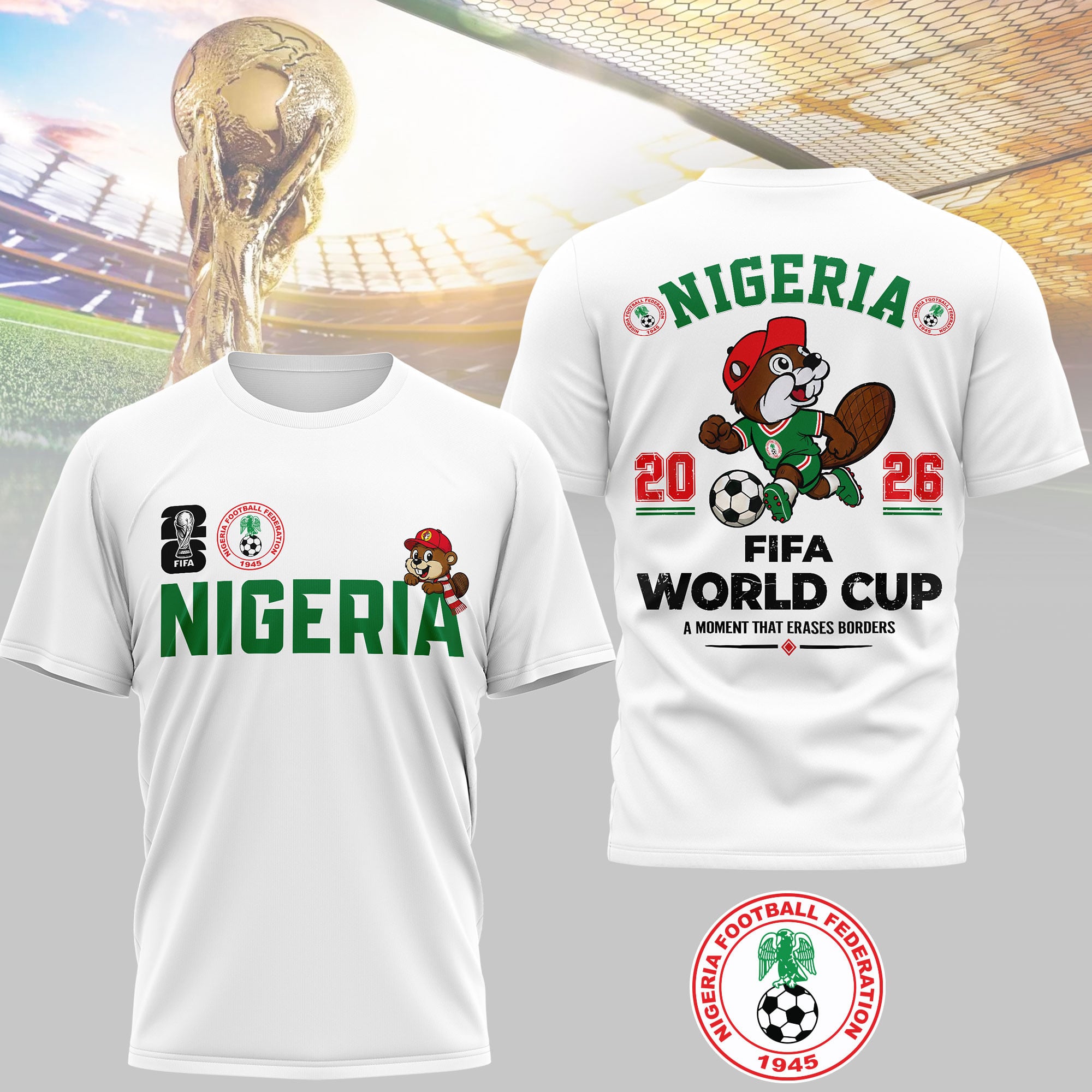 Nigeria | Premium WC26 Golden Trophy 3D Shirt NTH1