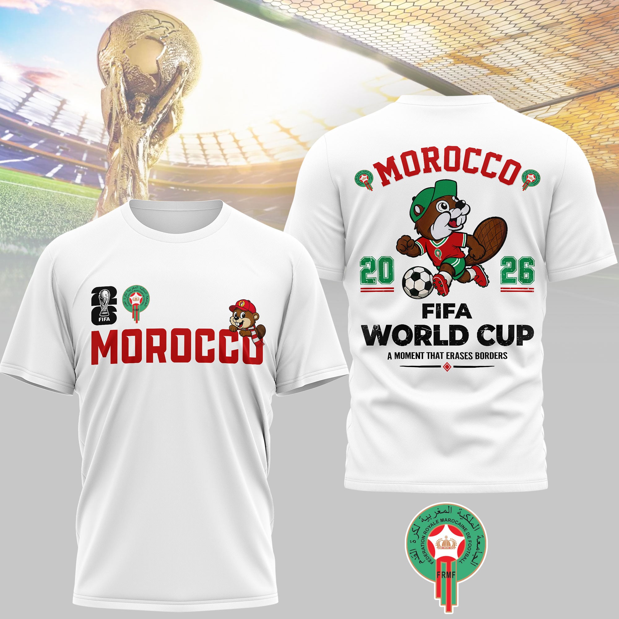 Morocco | Premium WC26 Golden Trophy 3D Shirt NTH1