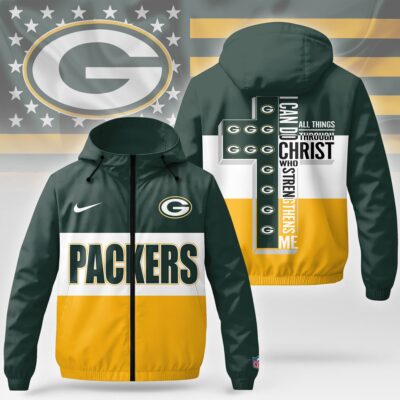 Green Bay Packers | Premium NFL Strength Through Christ Windbreaker Jacket NTH1 - L