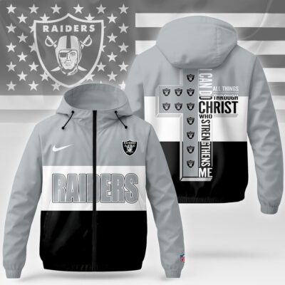 Las Vegas Raiders | Premium NFL Strength Through Christ Windbreaker Jacket NTH1 - S