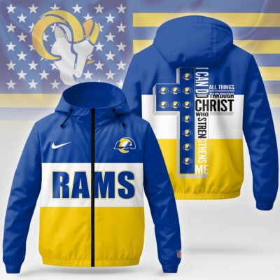 Los Angeles Rams | Premium NFL Strength Through Christ Windbreaker Jacket NTH1