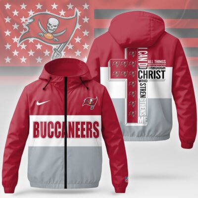 Tampa Bay Buccaneers | Premium NFL Strength Through Christ Windbreaker Jacket NTH1